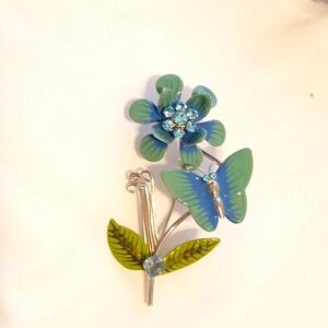 Gorgeous vintage flower butterfly Brooch